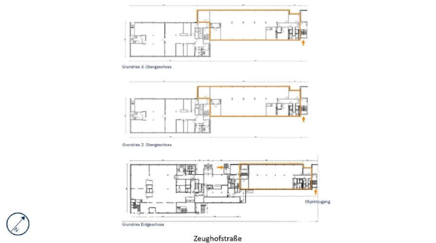 Grundriss EG,2-3OG - Büroflügel