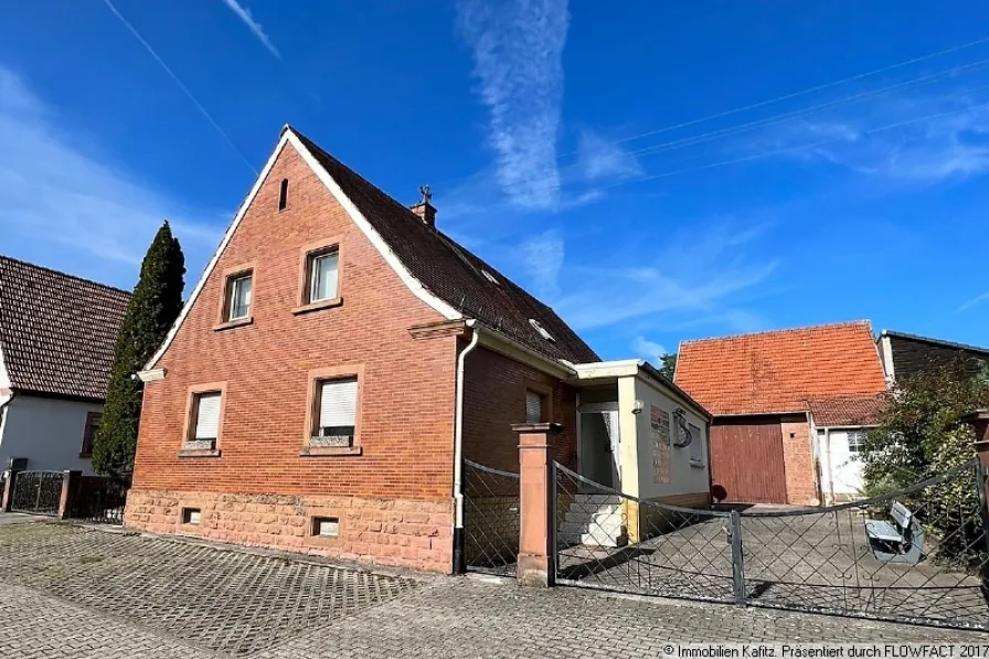Strassenansicht - Haus kaufen in Mehlingen - Schönes Ensemble mit vielen Möglichkeiten, ideal für die Familie, den Handwerker
