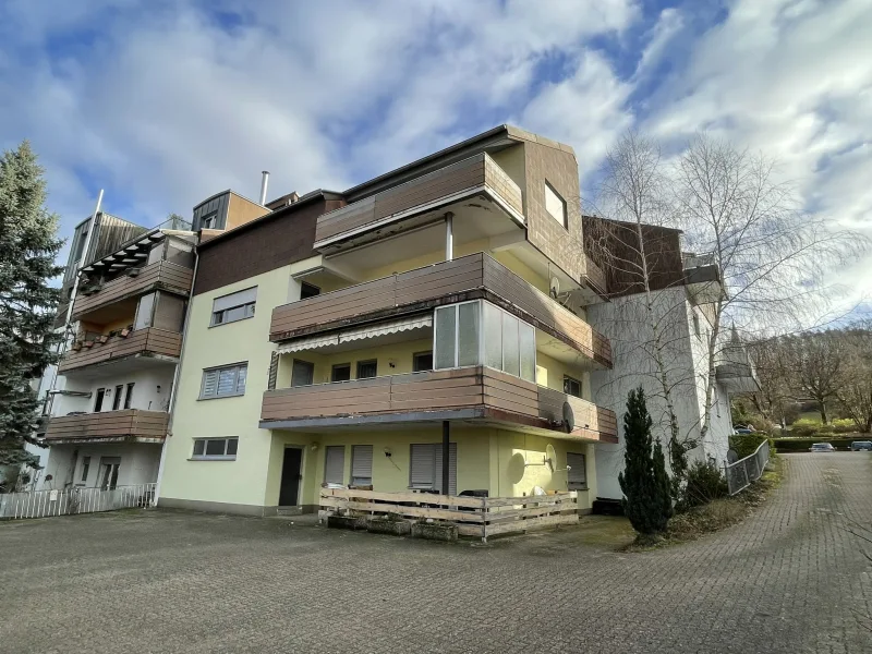 Rückansicht - Wohnung kaufen in Schopp - Geräumige Eigentumswohnung mit 2 Balkonen und toller Aussicht