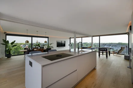  - Wohnung kaufen in Krefeld / Cracau - Avantgardistisches Design-Penthouse mit gigantischer Terrasse über den Dächern des Bismarckviertels!