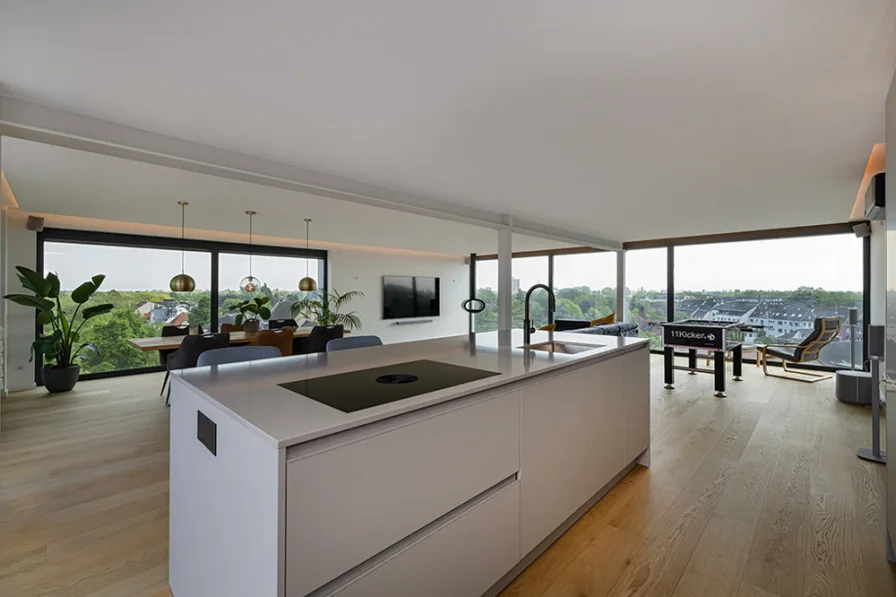  - Wohnung kaufen in Krefeld / Cracau - Avantgardistisches Design-Penthouse mit gigantischer Terrasse über den Dächern des Bismarckviertels!