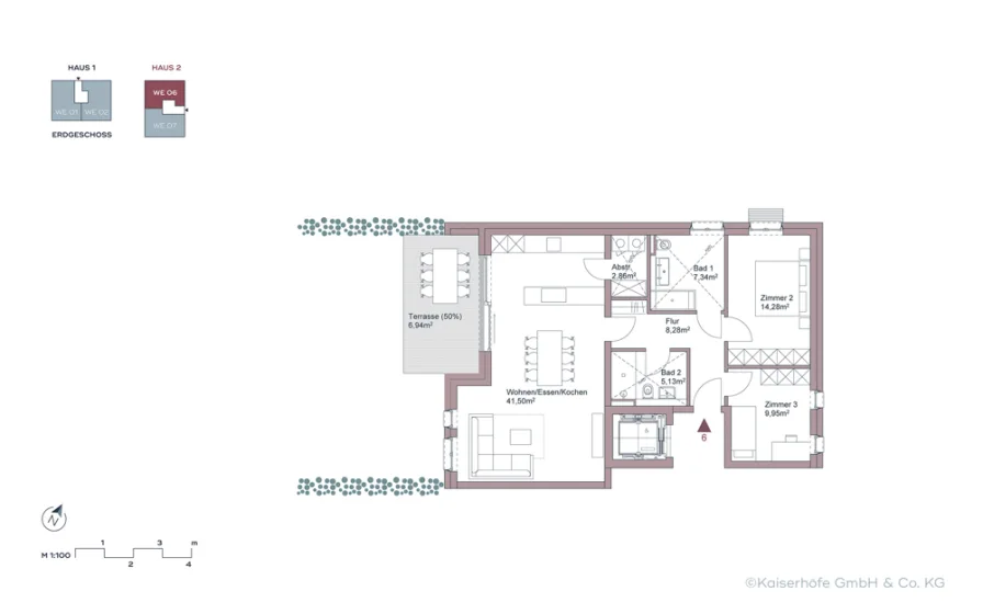 ┬®Kaiserhöfe Krefeld_Grundriss WE06