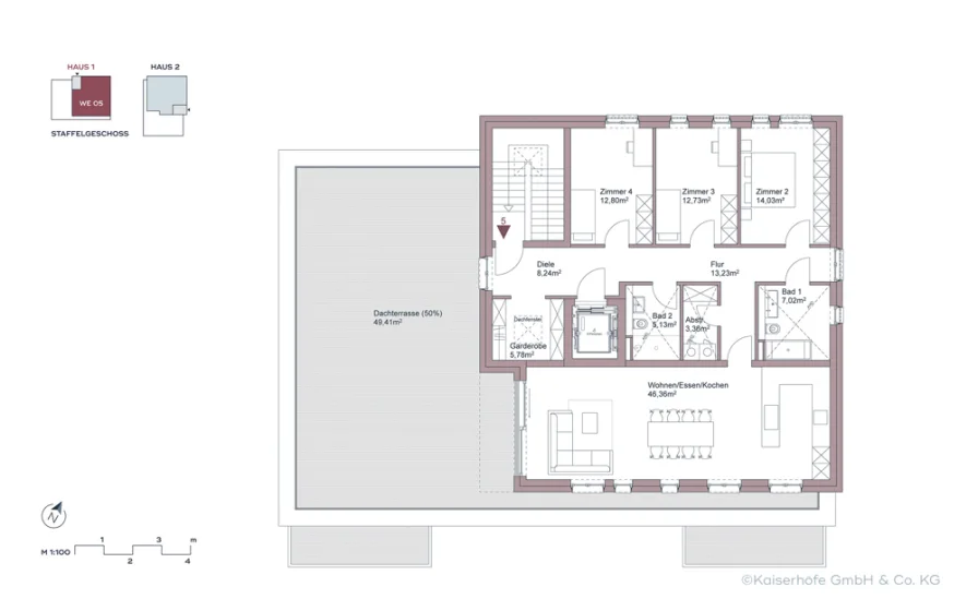 ┬®Kaiserhöfe Krefeld_Grundriss WE05