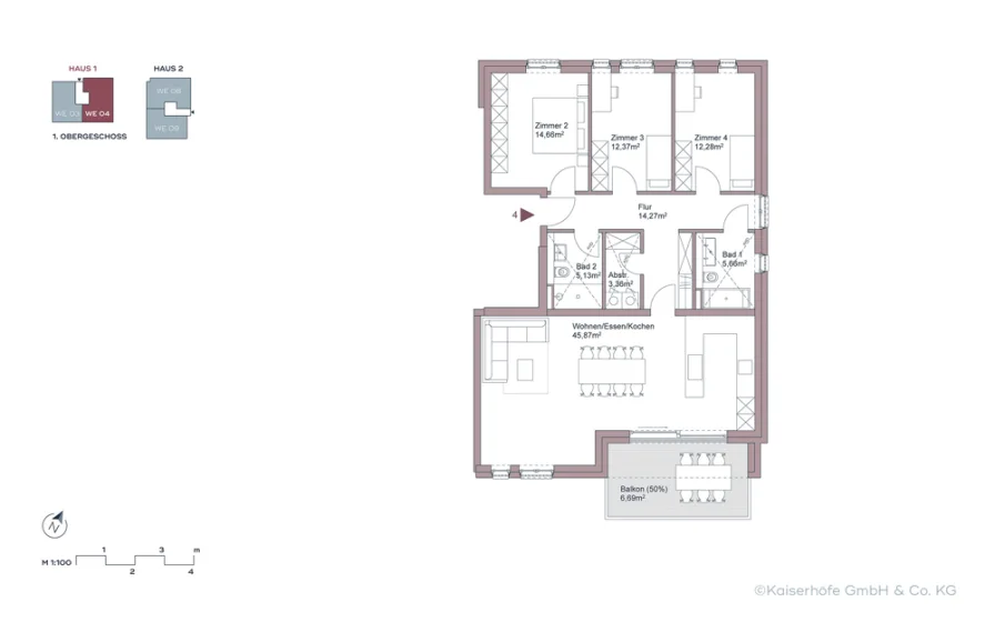 ┬®Kaiserhöfe Krefeld_Grundriss WE04