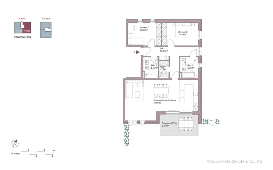 ┬®Kaiserhöfe Krefeld_Grundriss WE02