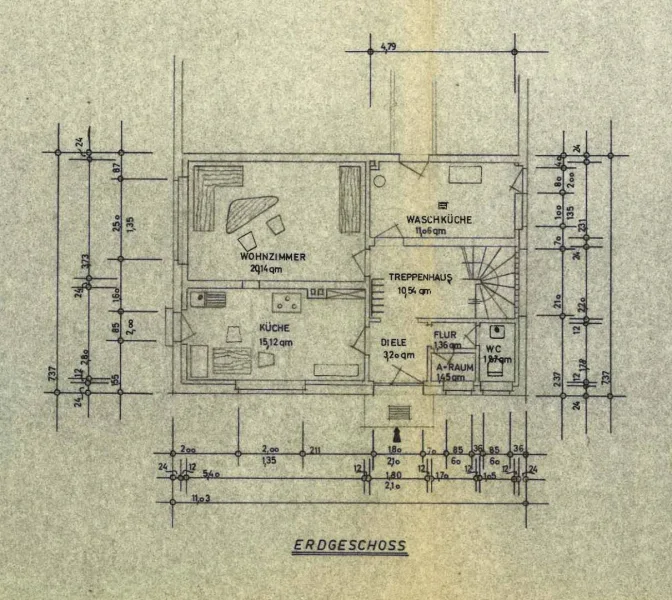 Zeichnung Erdgeschoss 1967 