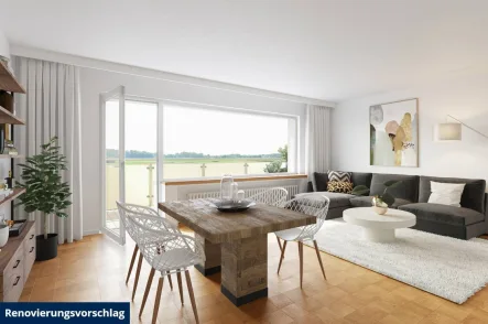 18282_WZ_staged - Wohnung kaufen in Neuss / Furth-Nord - Geräumige Wohnung mit Weitblick aufs Feld