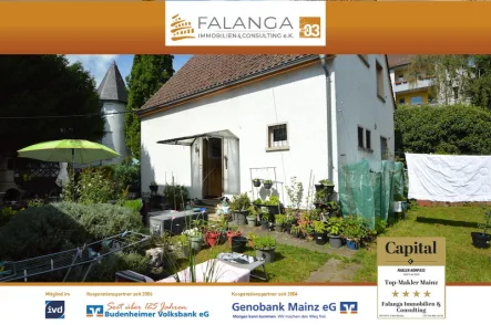 Titelbild - Haus kaufen in Wiesbaden / Schierstein - FALANGA IMMOBILIEN - EFH mit herrlich großem Garten & Garage in ruhiger Schiersteiner Ortskernlage!