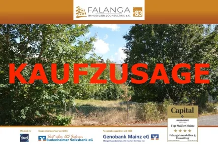 KAUFZUSAGE - Grundstück kaufen in Mainz - FALANGA IMMOBILIEN - Top Baugrundstück in top Mombacher Lage für die Bebauung von 1 EFH oder 2 DHH!