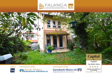 Titel Hausansicht Gartenseite - Haus kaufen in Hahnheim - FALANGA IMMOBILIEN - Familienfreundliche & geräumige DHH zum fairen Preis in Hanheimer Feldrandlage!