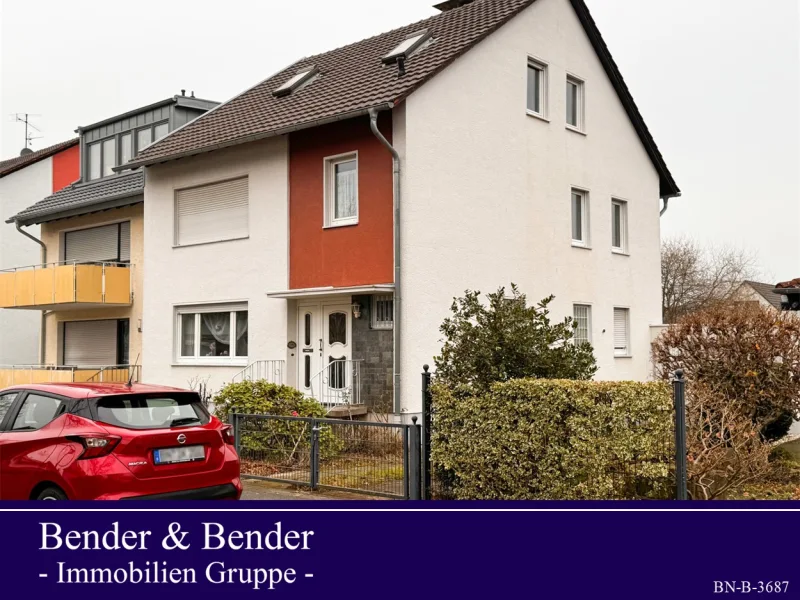 Straßenansicht - Haus kaufen in Bonn / Röttgen - Solides Einfamilienhaus mit Garage in naturnaher Wohngegend von Bonn / Röttgen!