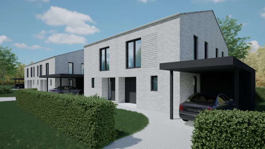 Visualisierung - Haus mieten in Olfen - Exklusive Doppelhaushäfte zum ErstbezugKFW-55ee - Fußbodenkühlung - Kamin uvm.