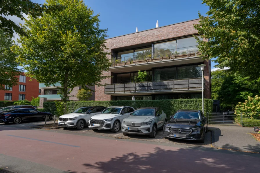 Außenansicht - Wohnung mieten in Münster - Exklusive Wohnung am Aasee zur Untermiete offene Küche - Dachterrasse - Aufzug - Tiefgarage