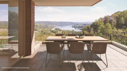 Aussicht_Balkon - Wohnung kaufen in Essen / Bredeney - Charmante Terrassenwohnung mit hervorragendem Schnitt