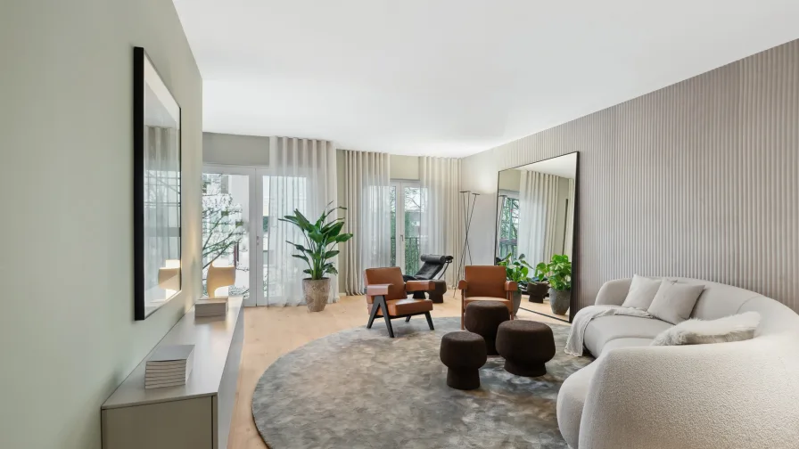 Musterwohnung_Wohnen - Wohnung kaufen in Düsseldorf - Solitär - Exklusives Penthouse auf ca. 350 m². Atemberaubende Aussichten und großzügige Terrassen.
