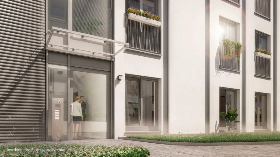 cocoon_Hauseingang - Wohnung kaufen in Düsseldorf / Düsseltal - Exklusives Raumwunder auf ca. 50 m² Wohnfläche mit Balkon in Süd-West- Ausrichtung