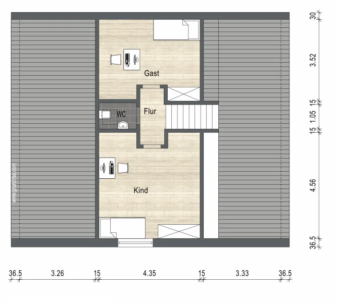 Grundriss Spitzboden