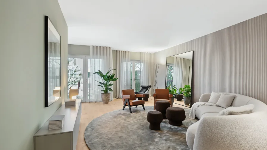 Musterwohnung_Wohnen - Wohnung kaufen in Düsseldorf - Solitär - Exklusives Penthouse auf ca. 236 m². Atemberaubende Aussichten und großzügige Terrassen.