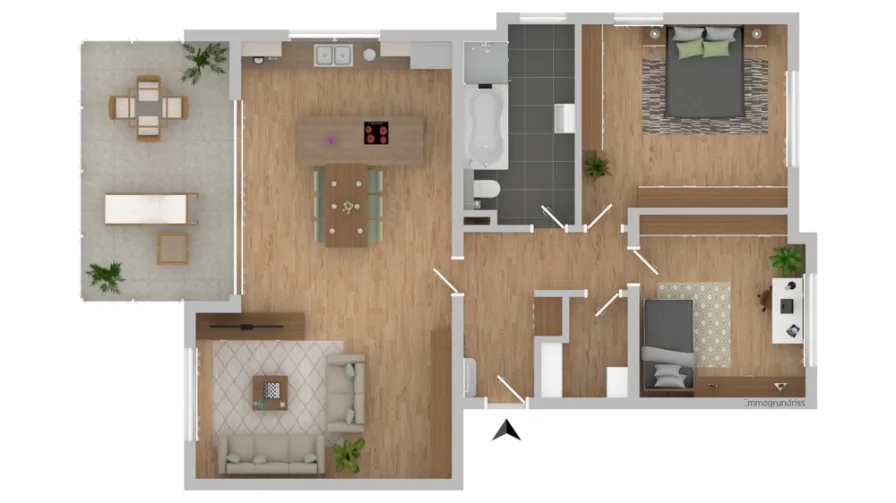 Wohnung 3 - Wohnung kaufen in Perl / Büschdorf - PERL: A + WOHNUNG / 106 M² / 2 SCHLAFZIMMER / TOP LAGE !