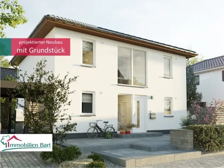 Straßenansicht - Haus kaufen in Kastel-Staadt - GRENZNÄHE LUXEMBURG (BEI SAARBURG): BAUGRUNDSTÜCK + PROJEKTIERTE STADTVILLA