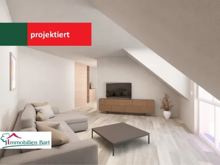 Wohnzimmer - projektiert - Wohnung kaufen in Palzem / Helfant - ERSTBEZUG - 121 M² NEUBAU DACHGESCHOSS WOHNUNG IN PALZEM-HELFANT