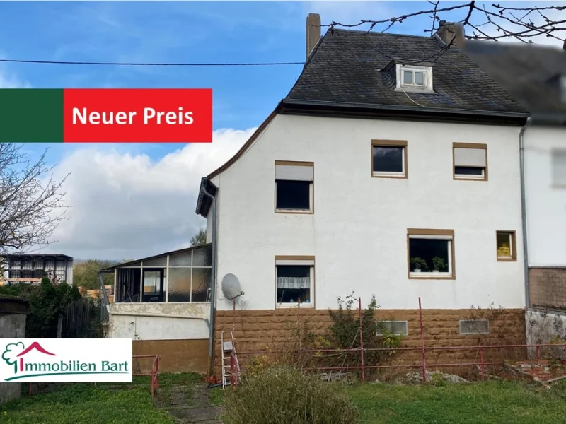 Rückansicht - Haus kaufen in Mettlach / Wehingen - +15 MIN. BIS LUXEMBURG:HANDWERKERHAUS / 7 AR GRUNDSTÜCK / 133 M² WFL. / GARAGE!