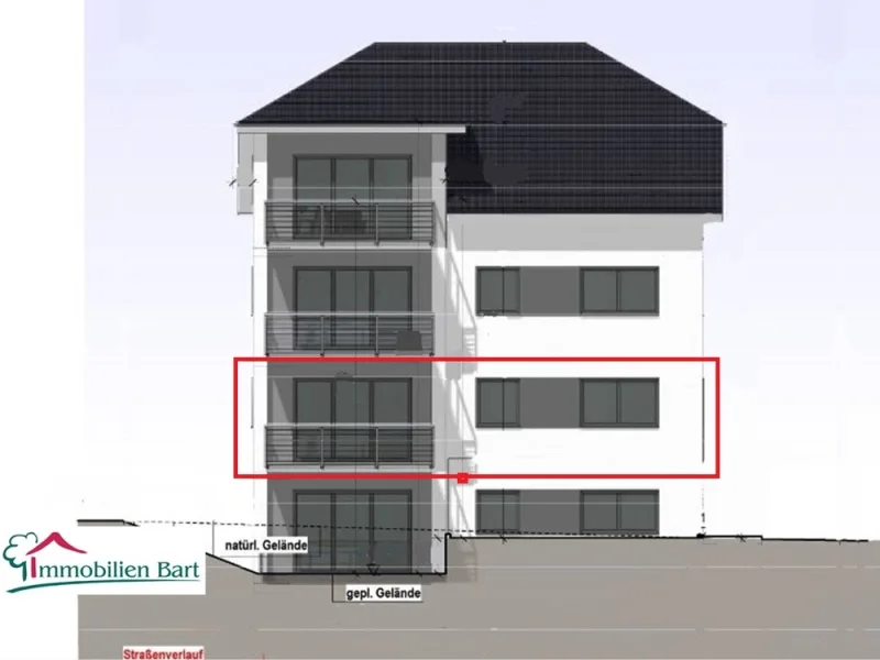 Rückansicht - Wohnung kaufen in Mettlach - METTLACH: 71 M² NEUBAU IN HÖHENLAGE