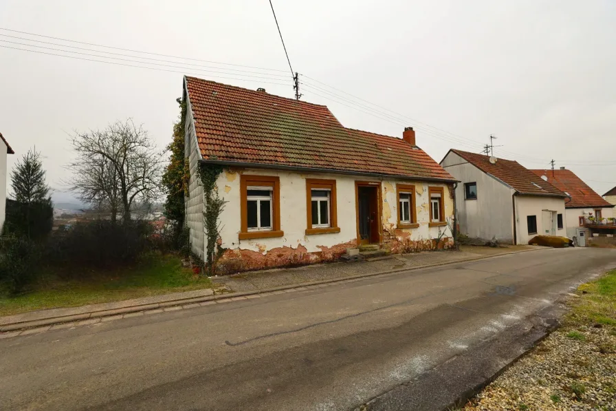 Ansicht Front - Haus kaufen in Steinbach am Glan - Charmantes Sanierungsobjekt mit Garten – Ihr Projekt zur Selbstverwirklichung in Steinbach am Glan!