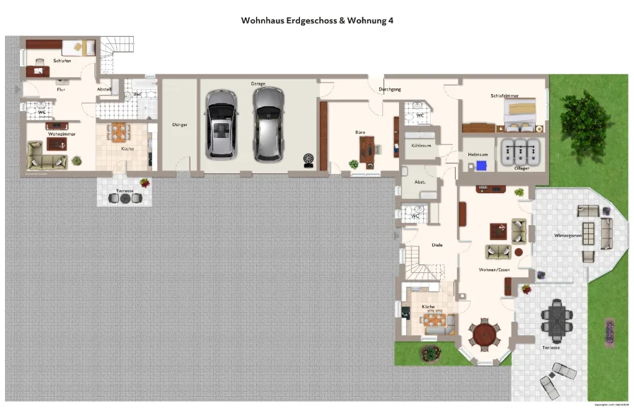 Haupthaus EG  und  Wohnung 4