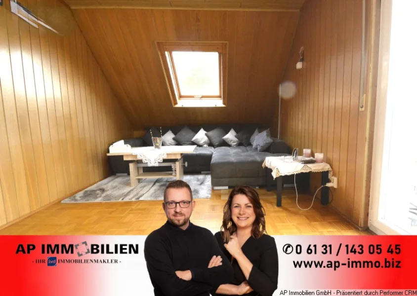 AP Immobilien GmbH - Wohnung mieten in Mainz - HECHTSHEIM - Der Klassiker: 2 Zimmer, Küche, Bad, Balkon im Dachgeschoss