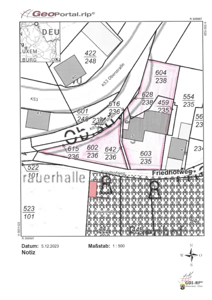 Lageplan markiert