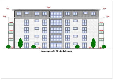 Lüderitzallee_Nordostansicht Straßenbebauung - Wohnung mieten in Duisburg - WohnOase Lüderitzallee