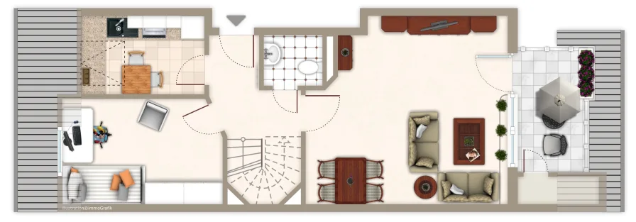 Wohnebene unten - Wohnung kaufen in Bonn - SELTENE GELEGENHEIT -- BEZUGSFREIE MAISONETTE-DACHGESCHOSSWOHNUNG MIT 74 QM GRUNDFLÄCHE IN BELIEBTER LAGE VON DUISDORF