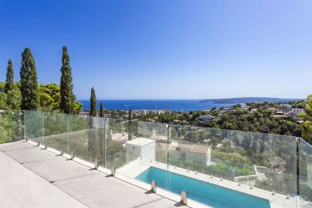 Blick von der Terrasse - Haus kaufen in Costa den Blanes - Villa mit Pool und atemberaubenden Meerblick in bester Lage in Costa den Blanes
