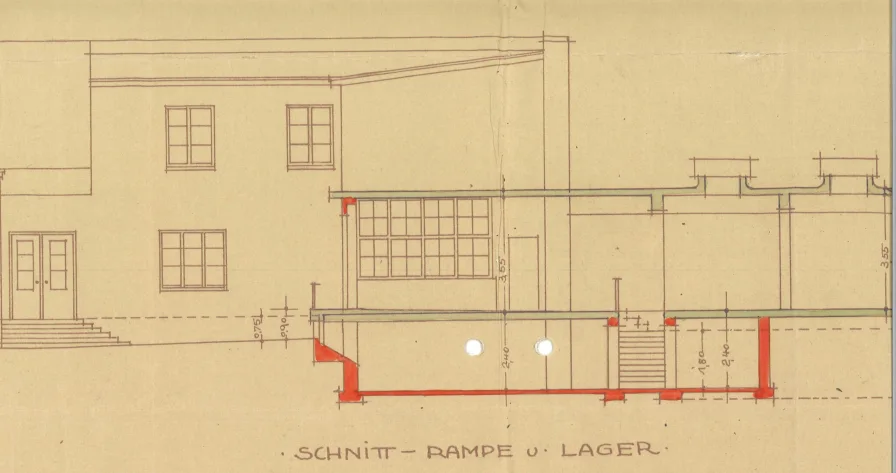 Schnitt Rampe und Lager