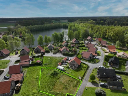 Drohnenaufnahme - Grundstück kaufen in Warendorf - Naturnahes Wochenendparadies: Baugrundstück am Hörsterheider See zu verkaufen!