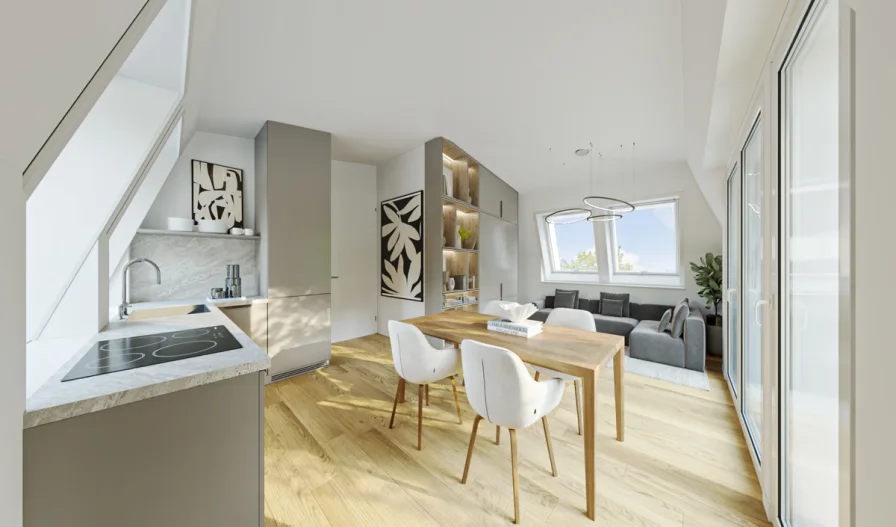 Visualisierung Wohnen - Wohnung kaufen in Münster - Luxus pur - Kleines, feines Penthouse! Erstklassiges Investment Nahe Aasee!PROVISIONSFREI vom Bauträger!