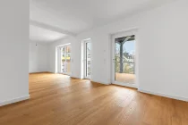  ... und von dort zum großen Balkon und zum Wohnbereich