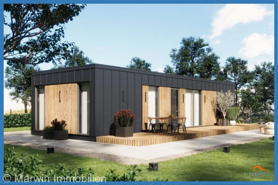 Seitenansicht - Haus kaufen in Lichtenborn - Projekt 3 X 3 Lichtenborn / Eifel ---- Modulhaus inkl. Grundstück