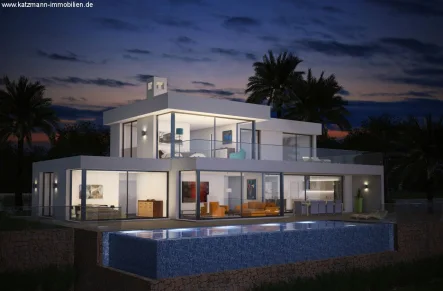  - Haus kaufen in Moraira - Spanien, Costa Blanca, Villa NATALIA, Freistehende Villa mit Meerblick und Infinity-Pool  zu verkaufen (Neubau)