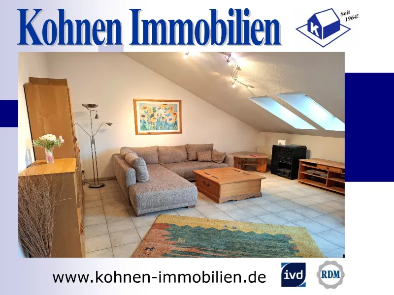 Wohnzimmer - Wohnung kaufen in Viersen - Helle 2-Zimmer-Wohnung mit Loggia und Küche in zentraler Lage von Viersen