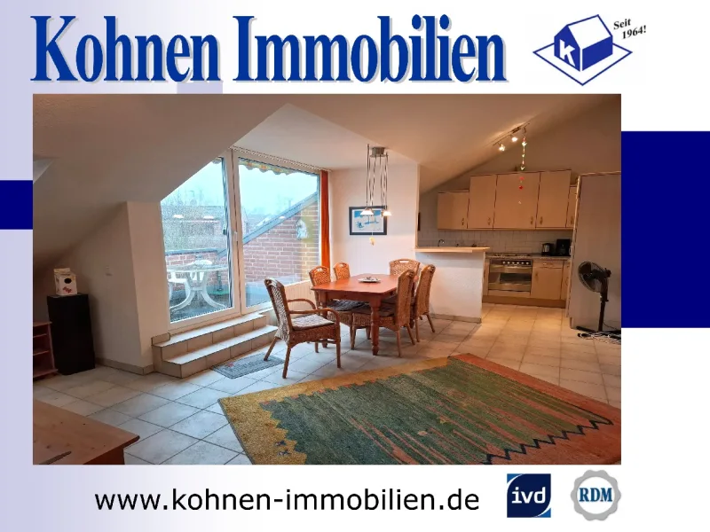 Wohnzimmer - Wohnung kaufen in Viersen - Helle 2-Zimmer-Wohnung mit Loggia und Küche in zentraler Lage von Viersen