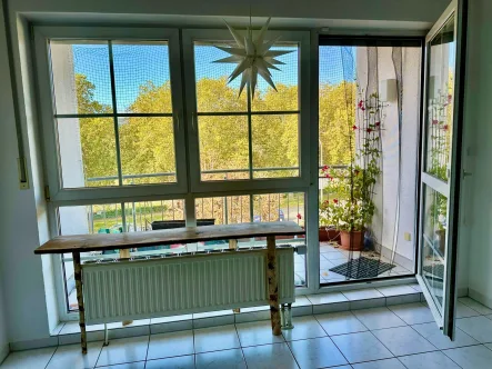 Balkon 1 (Loggia) - Wohnung mieten in Trier - 3ZKB in Trier-Süd mit Moselblick - Moselresidenz St. Medard, 2 Loggien und Stellplatz, frei ab 01.12.2024