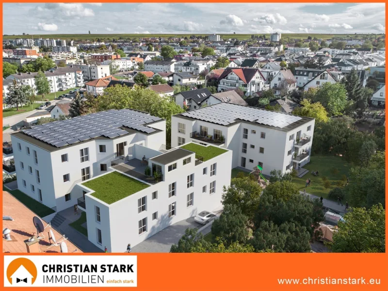 Luftansicht - Wohnung kaufen in Bad kreuznach - Provisionsfreie, großzügige 4-Zimmerwohnungen im einzigen Null Energiehaus PLUS in Bad Kreuznach.