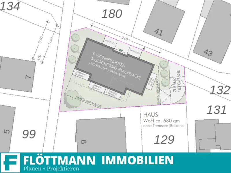 Planung - Grundstück kaufen in Bad Salzuflen - Baugrundstück für 9-12 Wohneinheiten in sehr guter Lage von Bad Salzuflen!