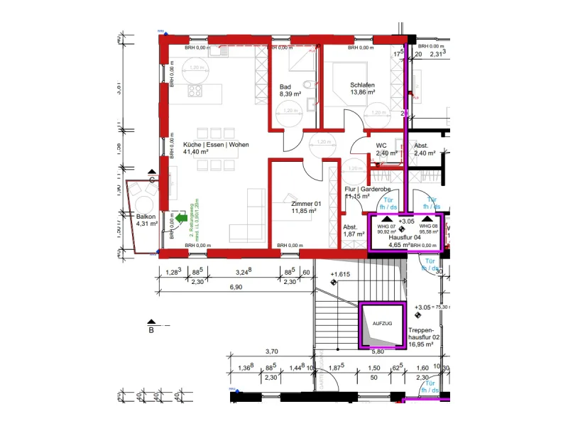 Wohnung Nr. 7 Obergeschoss