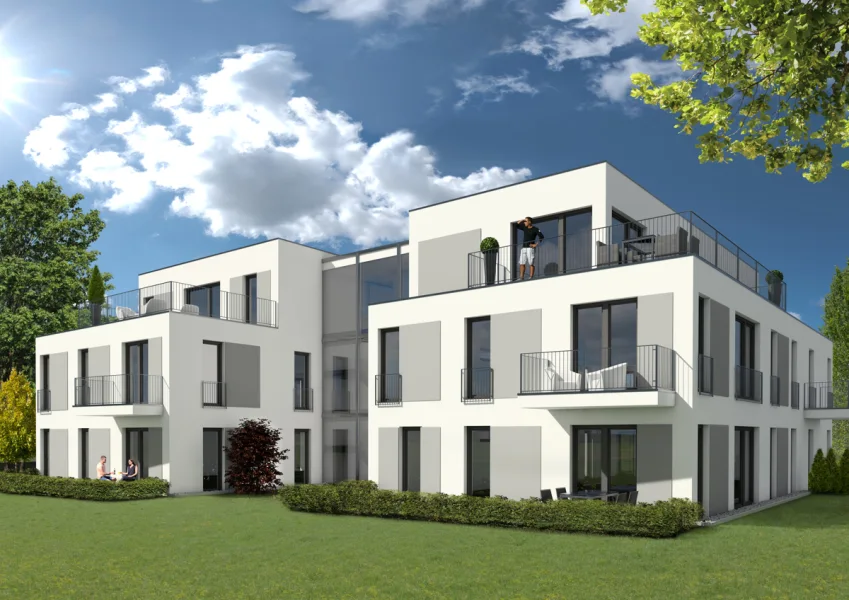 Visualisierung - Wohnung kaufen in Herford - Erdgeschoss-Neubauwohnung mit Garten, Energieeffiziente KFW40 Ausführung!