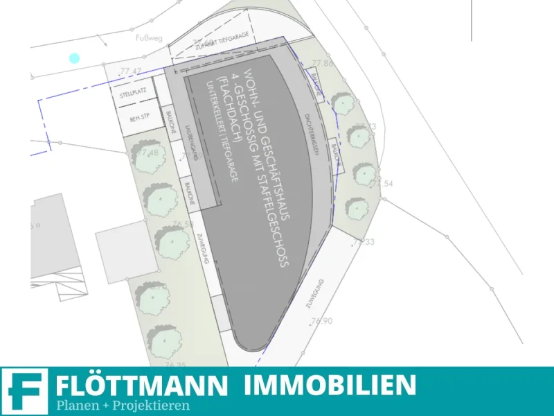 Lageplan - Büro/Praxis mieten in Bad Salzuflen - Neubau-Pflegeimmobilie in Toplage der Bad Salzufler Innenstadt sucht Betreiber zur Miete