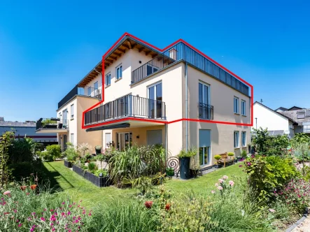 Aussenansicht - Wohnung kaufen in Langenlonsheim - Maisonette Wohnung mit großer Dachterrasse