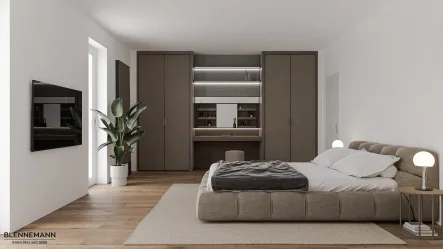 Schlafzimmer (Beispiel) - Wohnung kaufen in Bochum - Der Rohbau ist fertig: Mittendrin statt ganz weit draußen